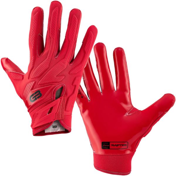 Grip Boost Raptor 2.0 Adult Padded Hybrid Football Gloves Red