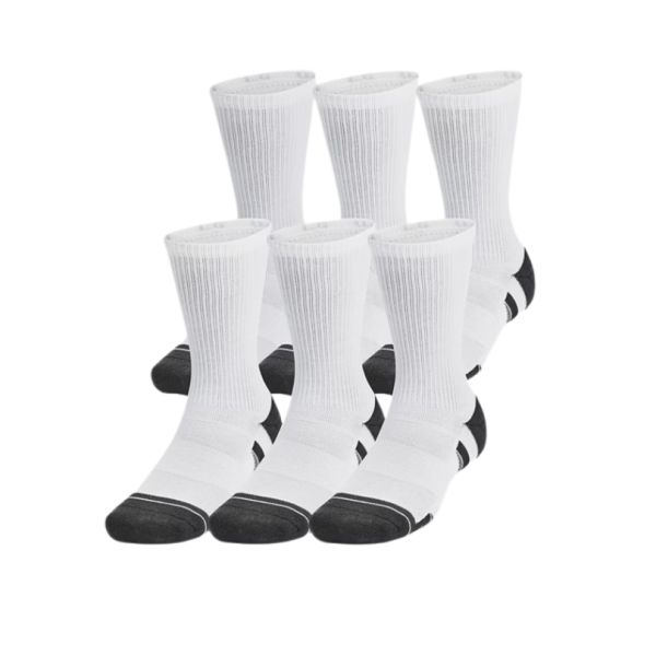 Under Armour Performance Tech Crew Socks 6-Pack - White