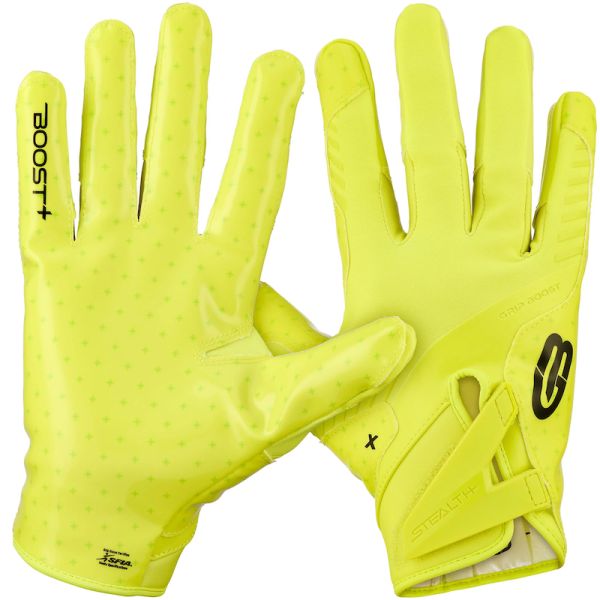 Grip Boost Peace Stealth 6.0 Football Gloves - Neon Yellow