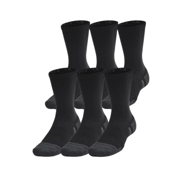 Under Armour Performance Tech Crew Socks 6-Pack - Black