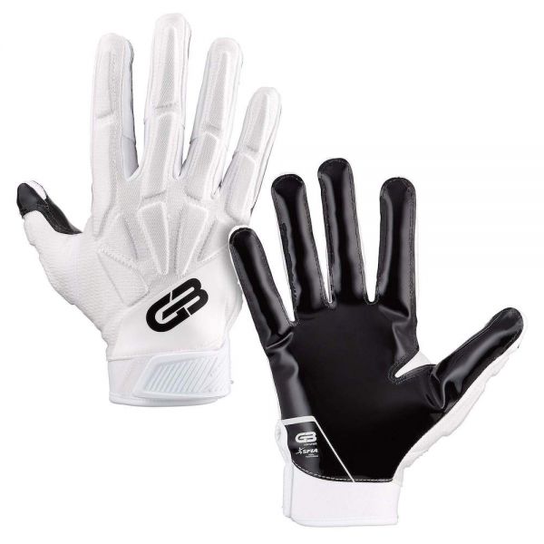 Grip Boost Raptor Adult Padded Hybrid Football Gloves - White