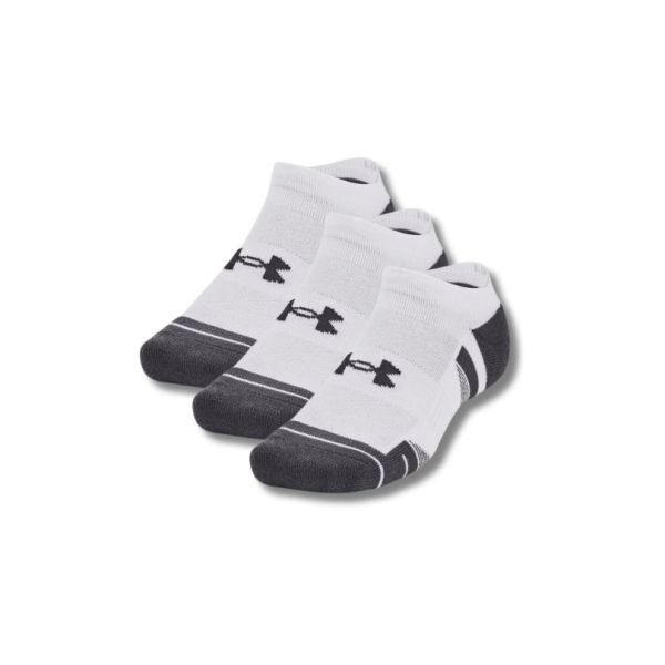 Under Armour Performance Tech No Show Socks 3-Pack - White