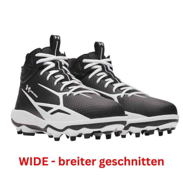 Under Armour Spotlight Mid WIDE Football Cleats - Black