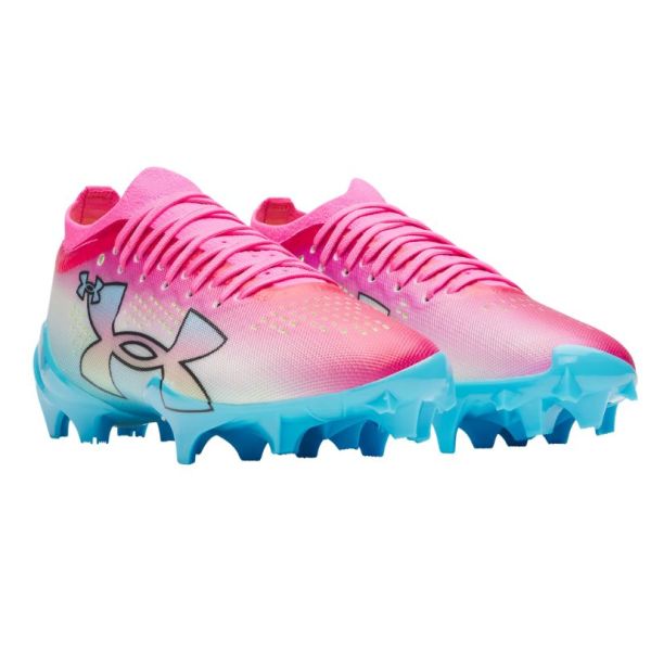 Under Armour Blur Pro Football Cleats - Pink Rave / Fresco Blue