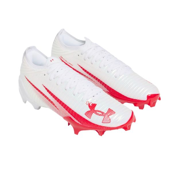 Under Armour Blur Pro Football Cleats - White/Red
