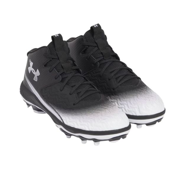 Under Armour Spotlight Mid Football Cleats - Black/White