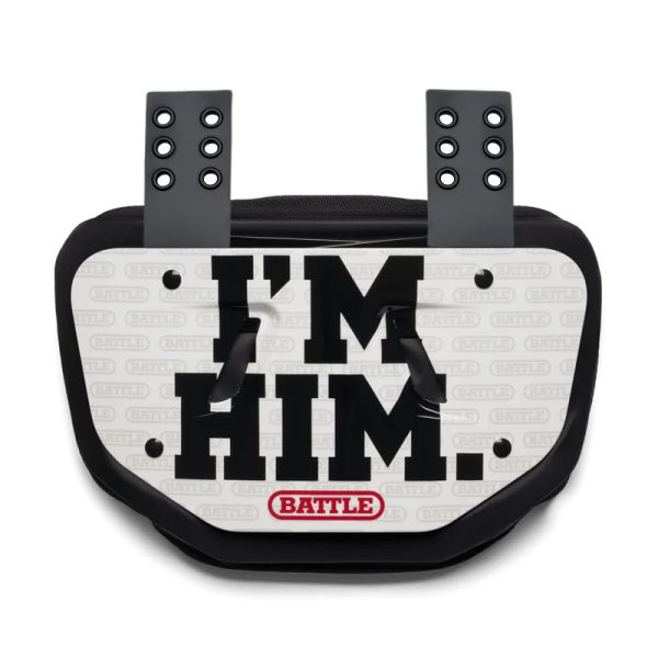 BATTLE I'M HIM Back Plate Adult - White