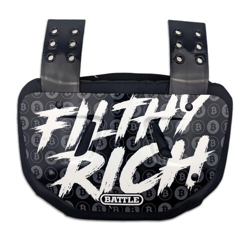 BATTLE Adult Football Back Plate - Filthy Rich