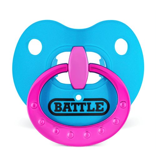 BATTLE "Binky" Chrome Oxygen Football Mouthguard - Baby Blue/Pink
