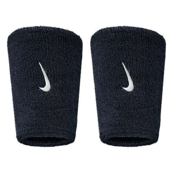 Nike Swoosh Classic Doublewide Wristbands 2Pk - Black