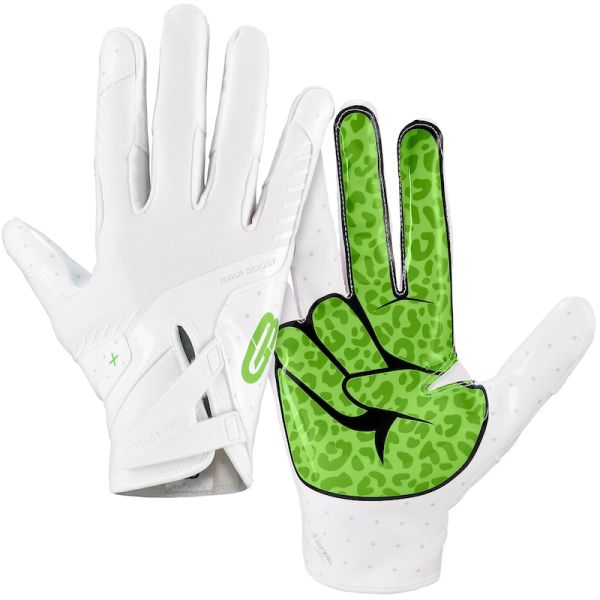 Grip Boost Peace Stealth 6.0 Football Gloves - White/Lime